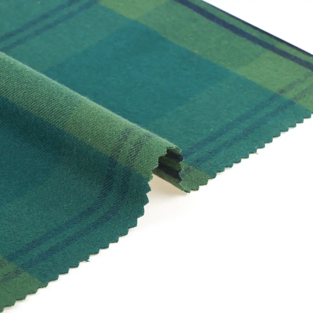 China Fabric for Blouse,Skirt,Loungewear Cotton YD Flannel Natural Woven Fabric Cotton Elastane green check color buy from China wholesaler bulk order at wholesale price free worldwide shipping Alibaba