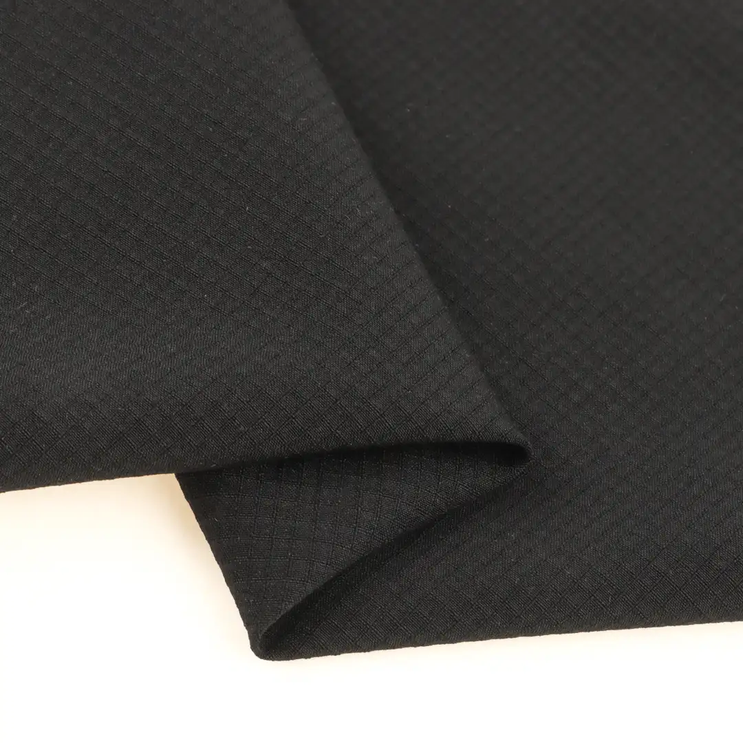 China Fabric for Pants,Jackets Four Stretch Polyester Woven Fabric Synthetic Woven Fabric Polyester Elastane BLACK color buy from China wholesaler bulk order at wholesale price free worldwide shipping Alibaba