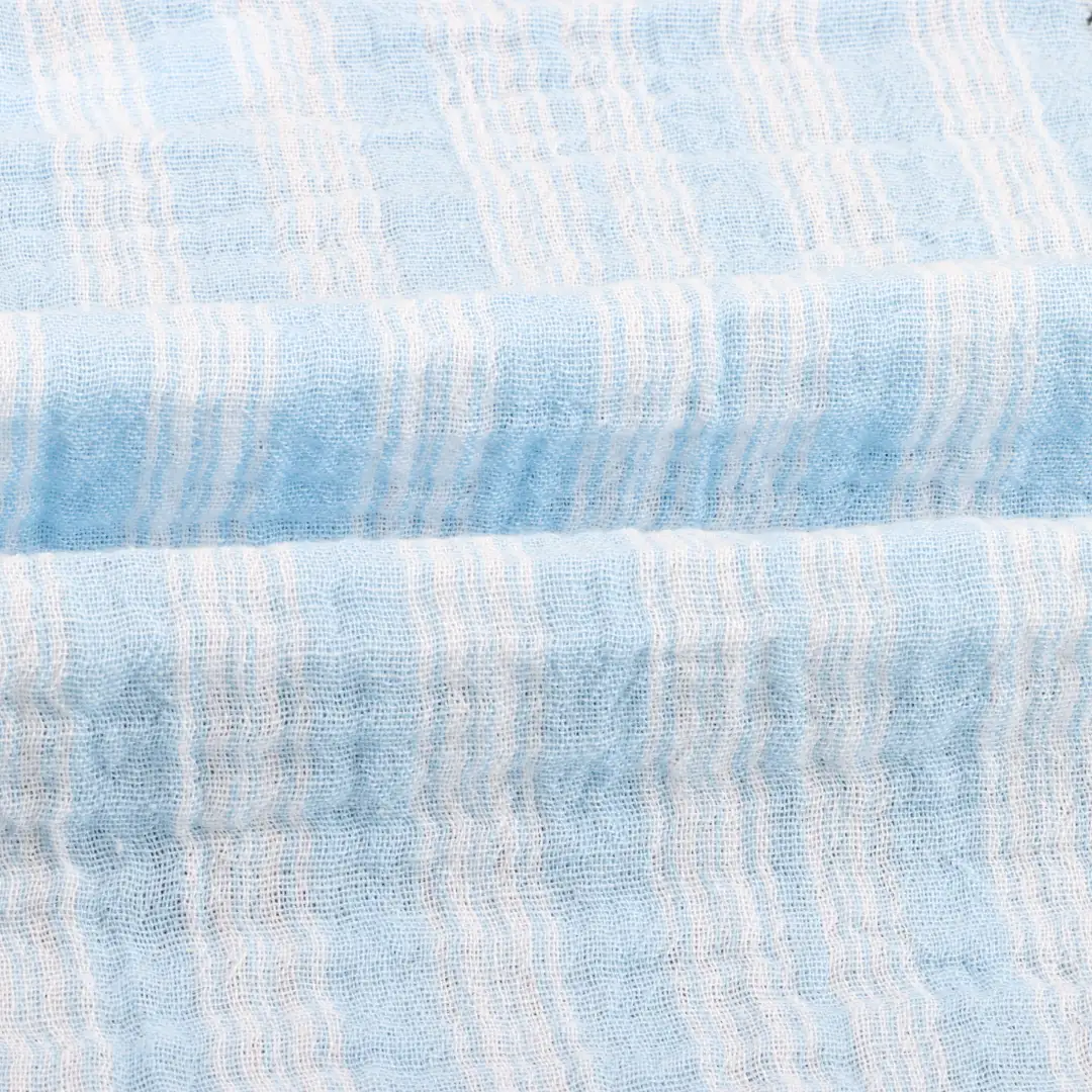 China Fabric for Tank Top,Blouse,Crop Top,Skirt Cotton YD Double Layer Crepe Gauze Natural Woven Fabric Cotton stripe color buy from China wholesaler bulk order at wholesale price free worldwide shipping Alibaba