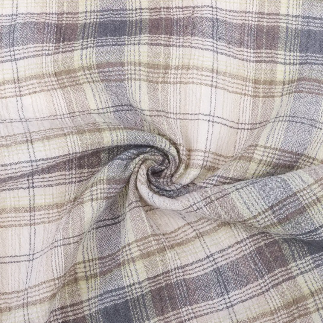 China Fabric for Tank Top,Blouse Cotton YD Crepe Natural Woven Fabric Cotton Elastane check color buy from China wholesaler bulk order at wholesale price free worldwide shipping Alibaba