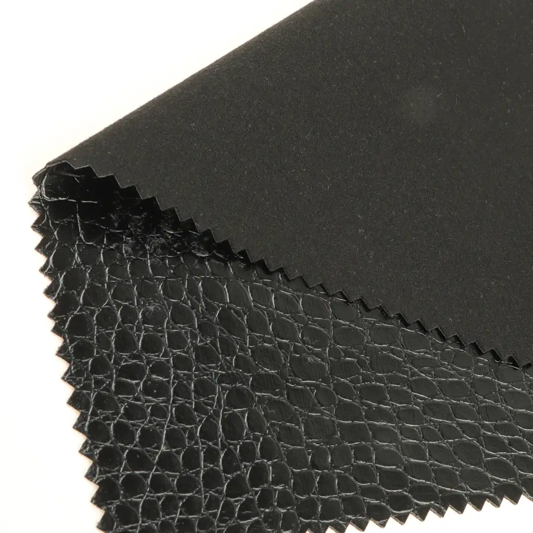 China Fabric for Jackets,Blazer,Trench Coat,Skirt  Bonded fabric Bonded fabric Polyurethane (PU) BLACK color buy from China wholesaler bulk order at wholesale price free worldwide shipping Alibaba