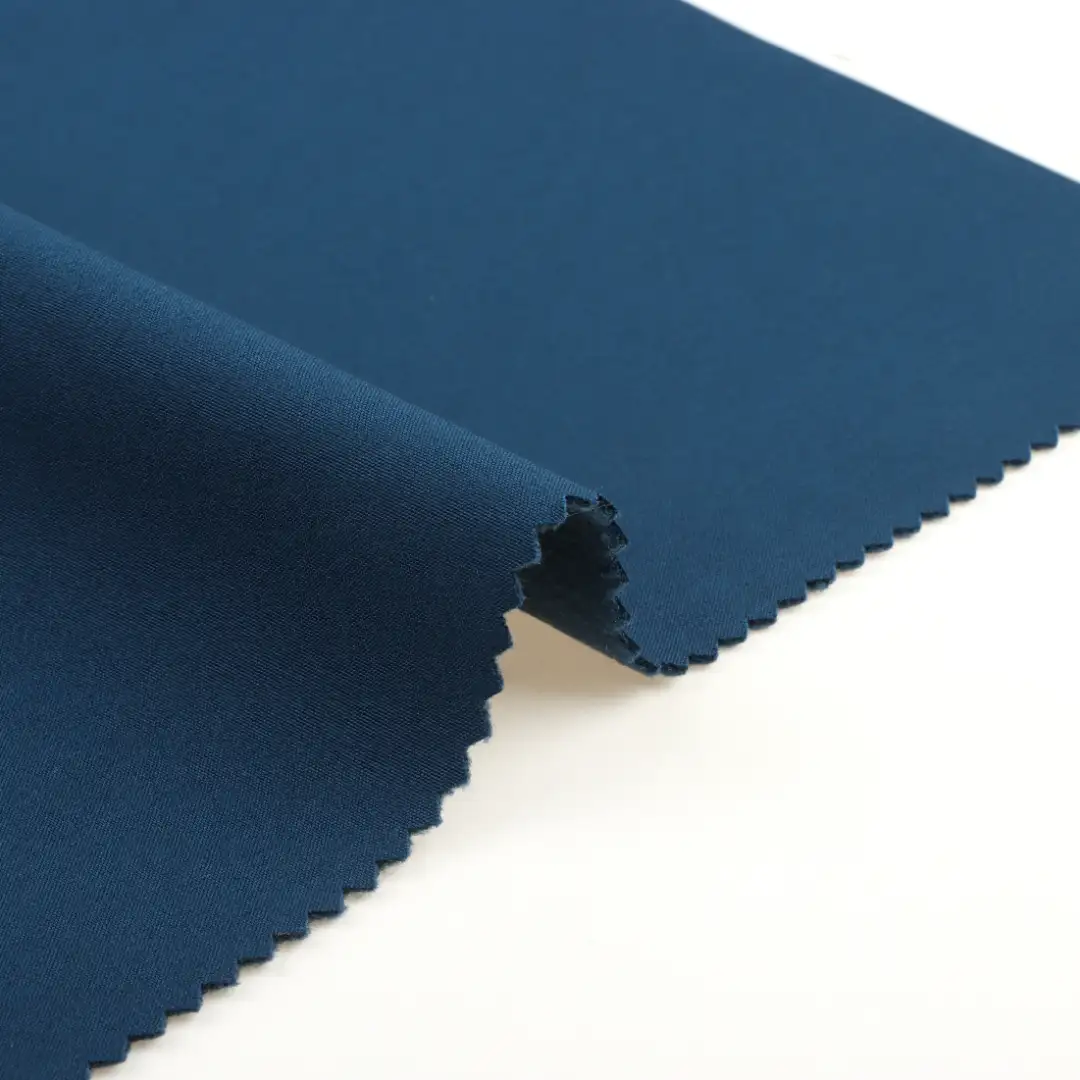China Fabric for Jackets,Drawstring Wide Leg Trousers,Slim Fit Straight Casual Trousers Four Stretch Woven Bonded With Polar Fleece Synthetic Woven Fabric Polyester Spandex navy color buy from China wholesaler bulk order at wholesale price free worldwide shipping Alibaba