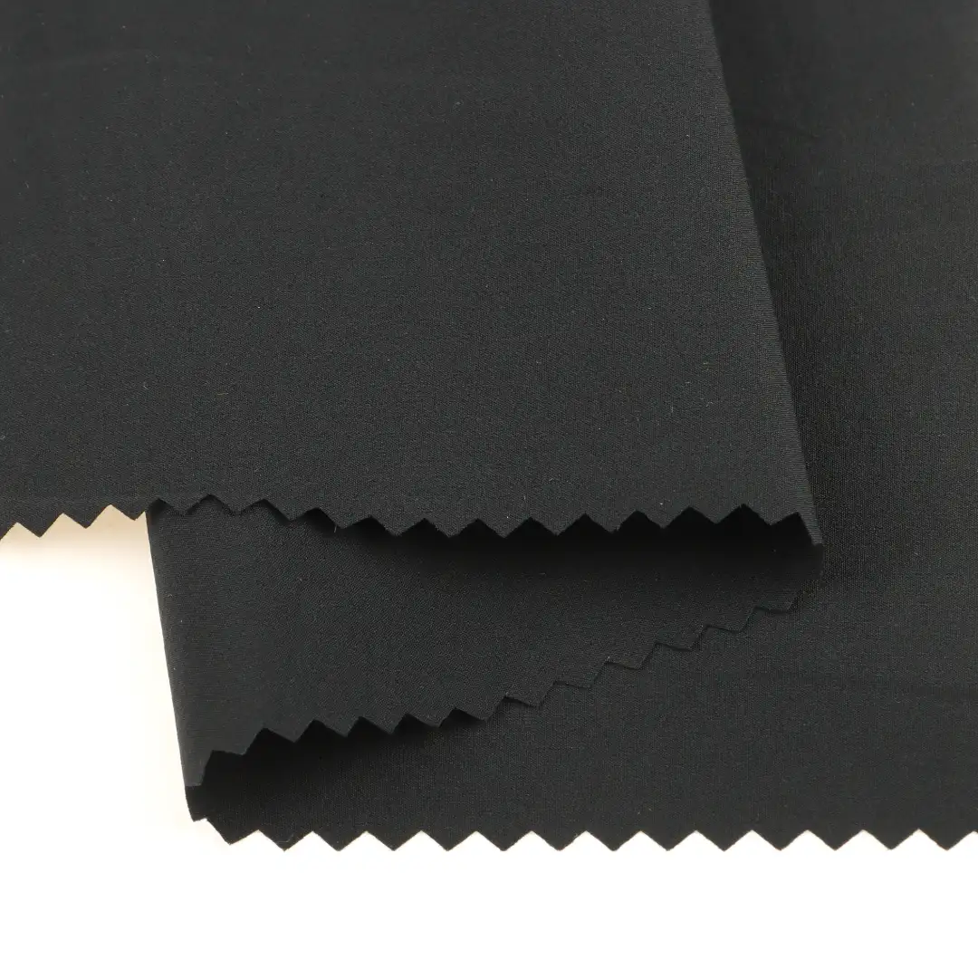 China Fabric for Jogger,Skirt ,Tracksuits,Wide Leg Trousers Four-way Stretch (Bi-Stretch) Synthetic Woven Fabric Nylon Spandex black color buy from China wholesaler bulk order at wholesale price free worldwide shipping Alibaba