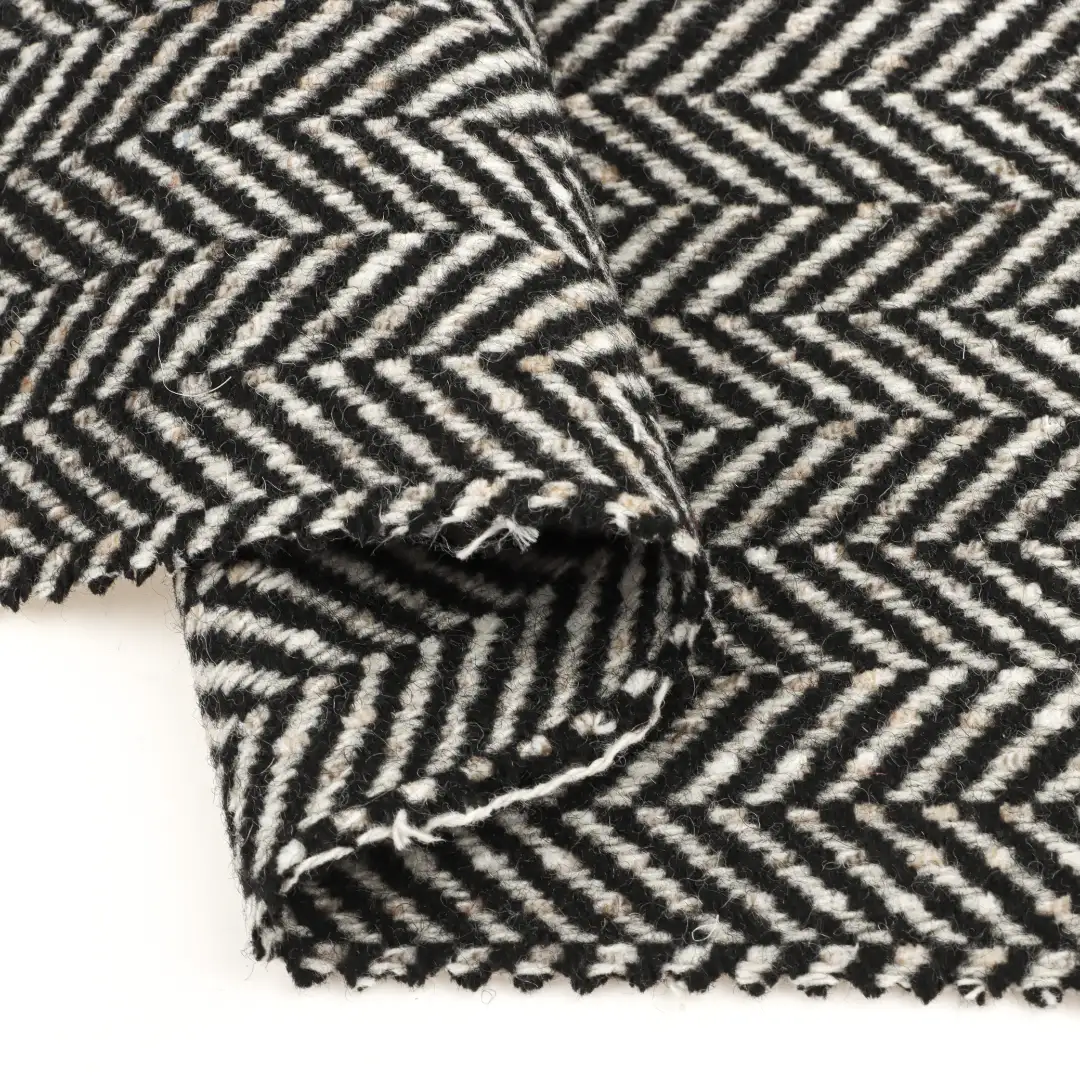 China Fabric for Overcoat,Skirt  Woolen Herringbone Woolen Other Wool black-white color buy from China wholesaler bulk order at wholesale price free worldwide shipping Alibaba