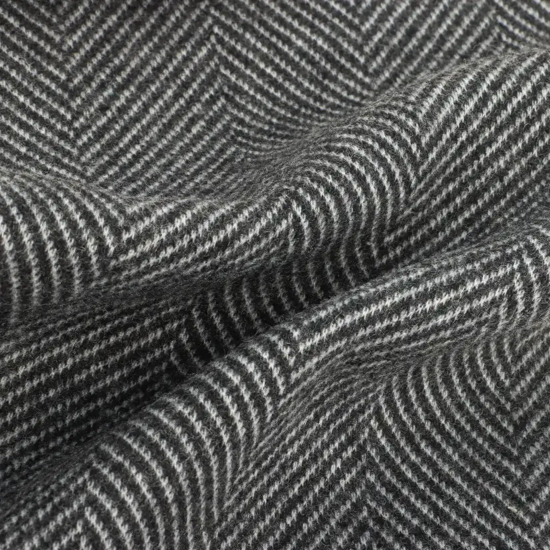 China Fabric for Jackets,Skirt,Overcoat,Suit Woolen Herringbone Woolen Polyester Wool grey-white color buy from China wholesaler bulk order at wholesale price free worldwide shipping Alibaba