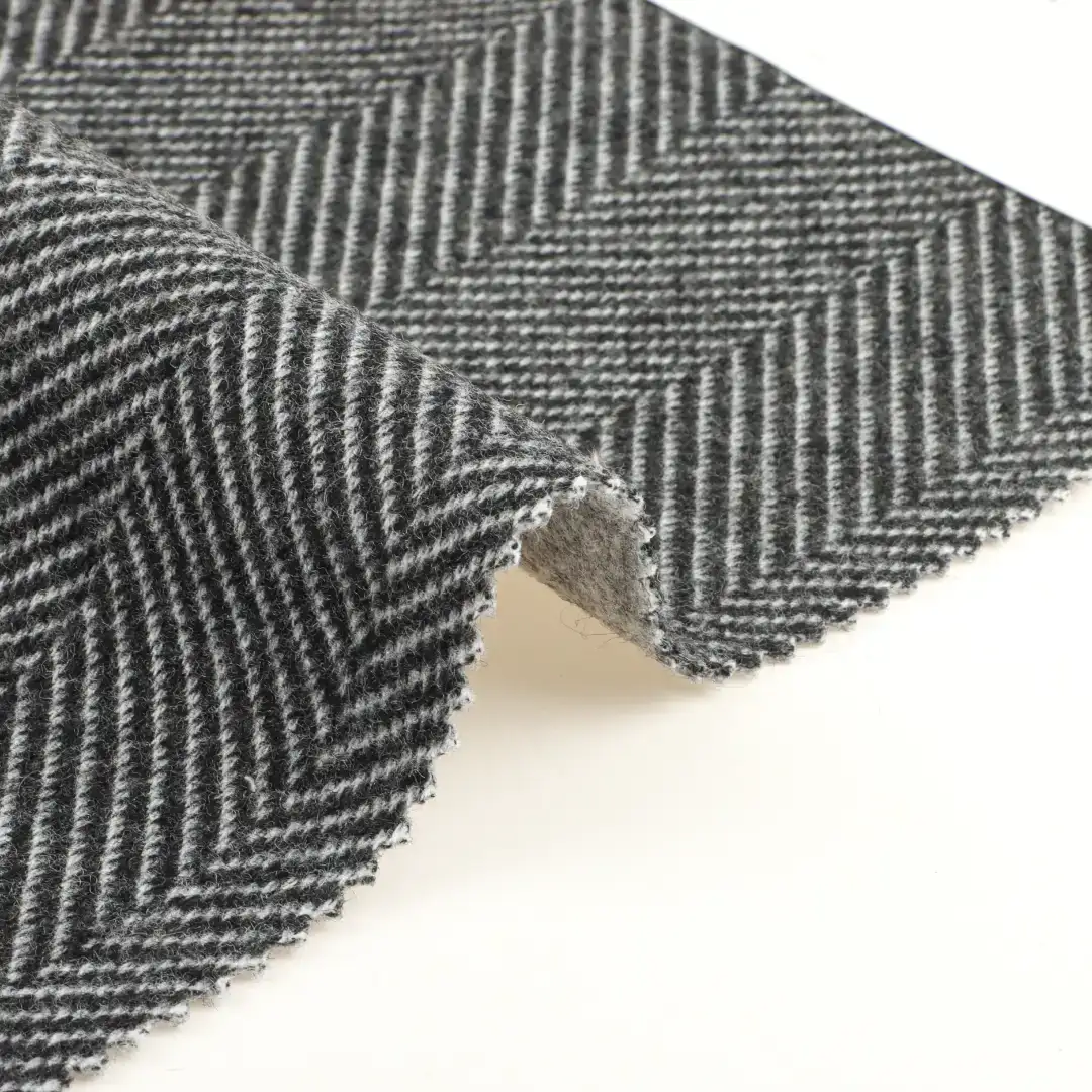 China Fabric for Jackets,Skirt,Overcoat,Suit Woolen Herringbone Woolen Polyester Wool grey-white color buy from China wholesaler bulk order at wholesale price free worldwide shipping Alibaba
