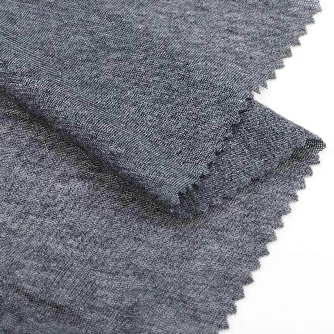 China Fabric for T-Shirt,Polo Shirt,Skirt,Loungewear,Tracksuits Single Jersey Knit Fabric Polyester Wool Viscose Modal dark grey color buy from China wholesaler bulk order at wholesale price free worldwide shipping Alibaba