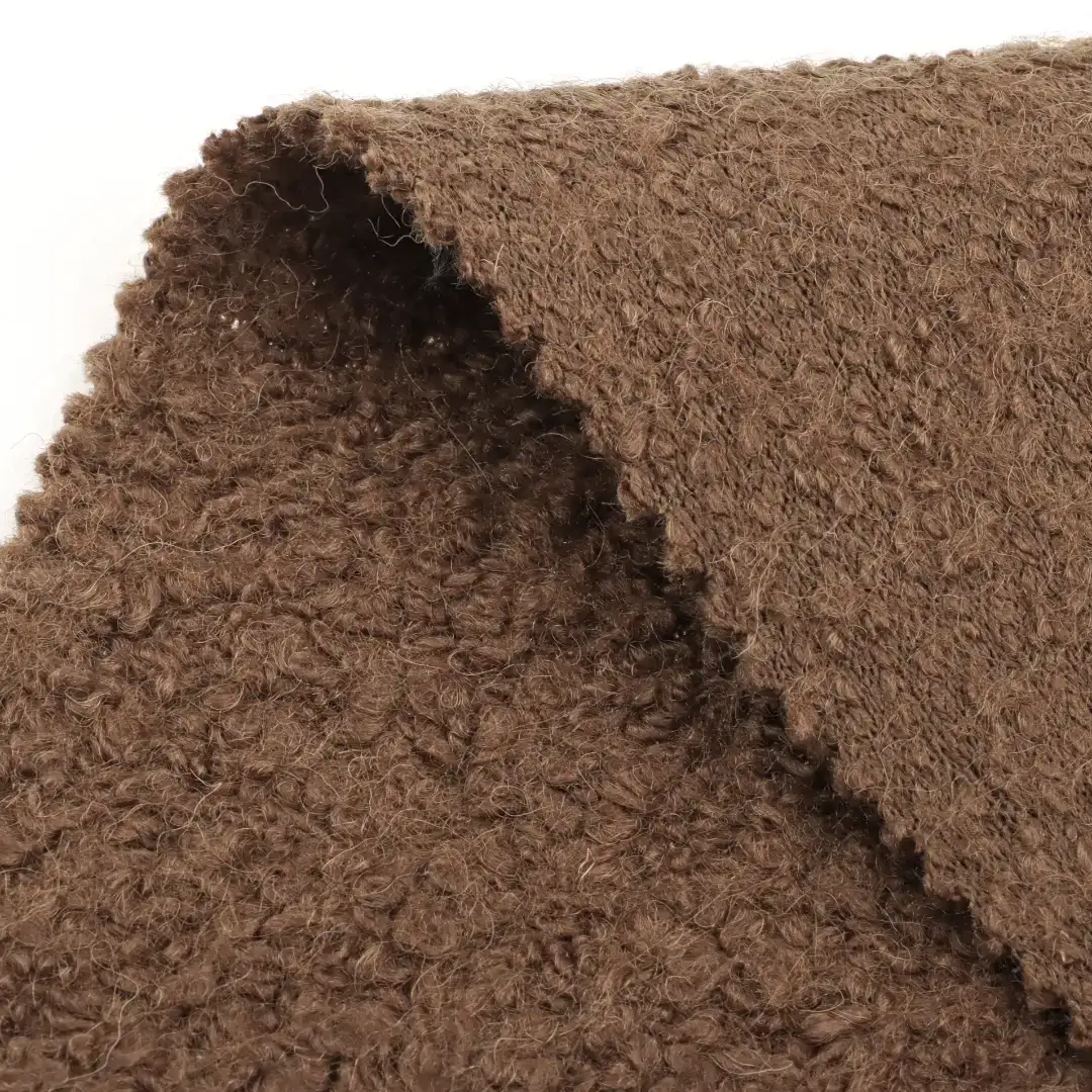 China Fabric for Jackets,Blazer,Skirt,Overcoat Boiled Woolen Fabric Woolen Wool Polyester chestnut color buy from China wholesaler bulk order at wholesale price free worldwide shipping Alibaba