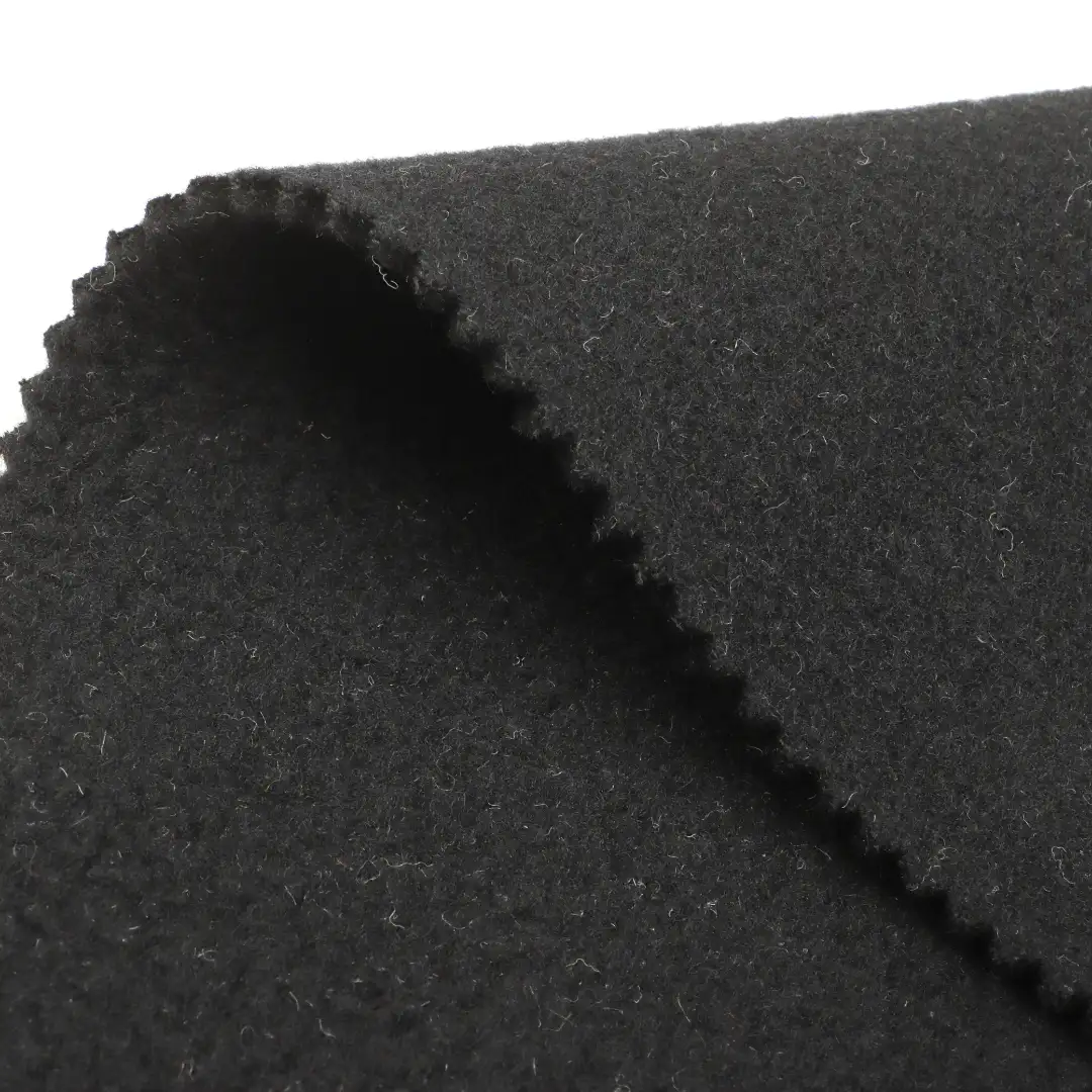 China Fabric for Pants,Jackets,Blazer,Overcoat,Skirt  Boiled Woolen Fabric Woolen Wool Polyester Viscose Black color buy from China wholesaler bulk order at wholesale price free worldwide shipping Alibaba