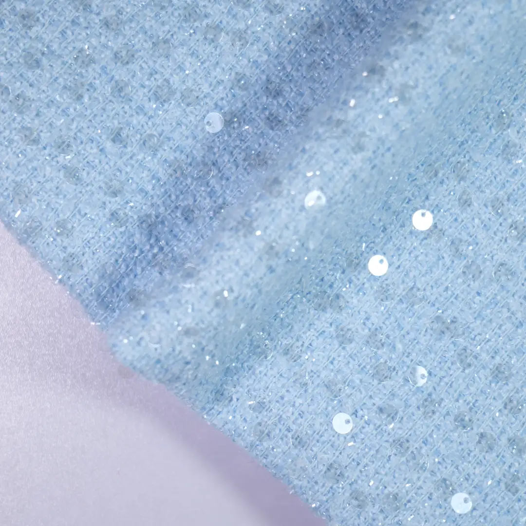 China Fabric for Jackets,Blazer,Overcoat,Suit Chanel-Style Fabric Woolen Polyester Wool Acrylic Blue color buy from China wholesaler bulk order at wholesale price free worldwide shipping Alibaba