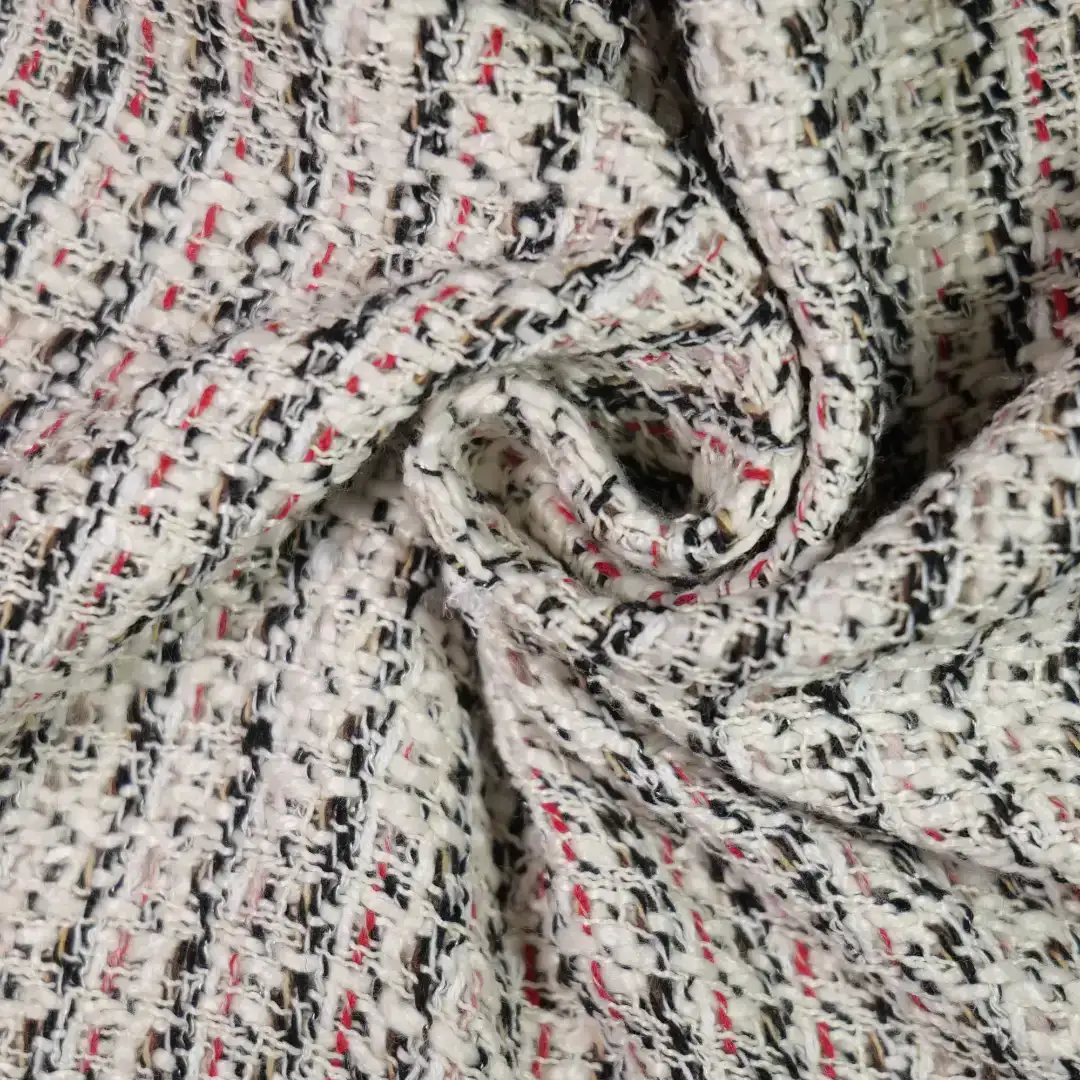 China Fabric for Blazer,Suit,Pleated Midi Skirt,Ladies Long Ruffle A-Line Skirt Chanel-Style Fabric Woolen Polyester Cotton white color buy from China wholesaler bulk order at wholesale price free worldwide shipping Alibaba