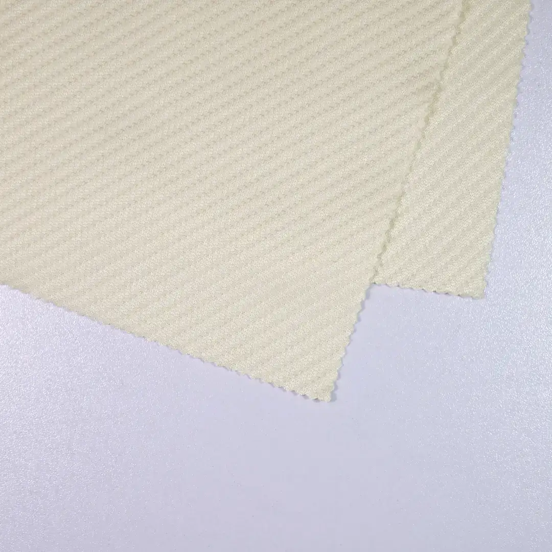 China Fabric for Jackets,Polo Shirt,Crop Top,Knitted Jacket ,Hoodie  ,Sweatshirt Jacquard Knit Fabric Polyester Off-white color buy from China wholesaler bulk order at wholesale price free worldwide shipping Alibaba