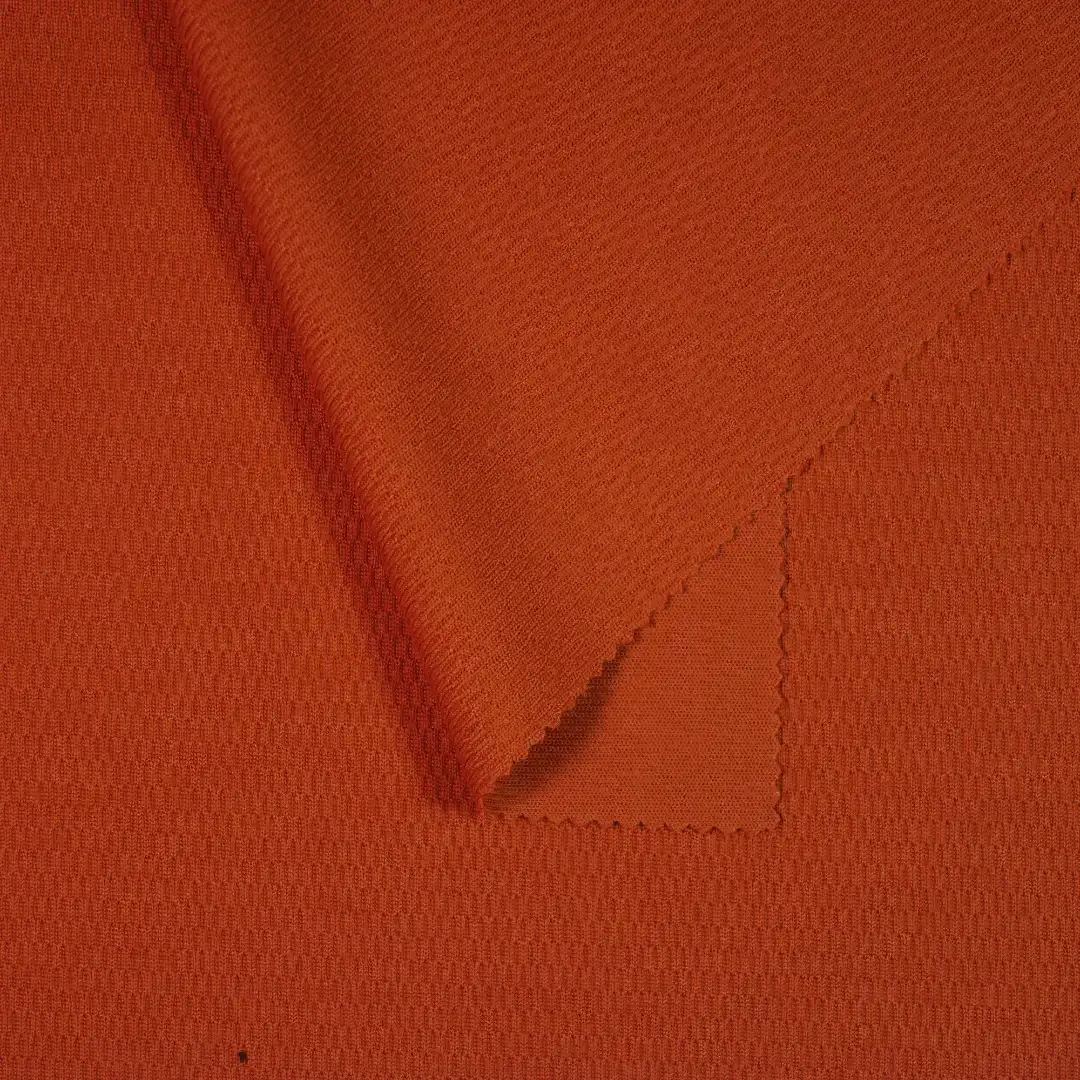 China Fabric for Polo Shirt,Hoodie,Half-Zipper Cardigan  Jacquard Knit Fabric Polyester Orange color buy from China wholesaler bulk order at wholesale price free worldwide shipping Alibaba