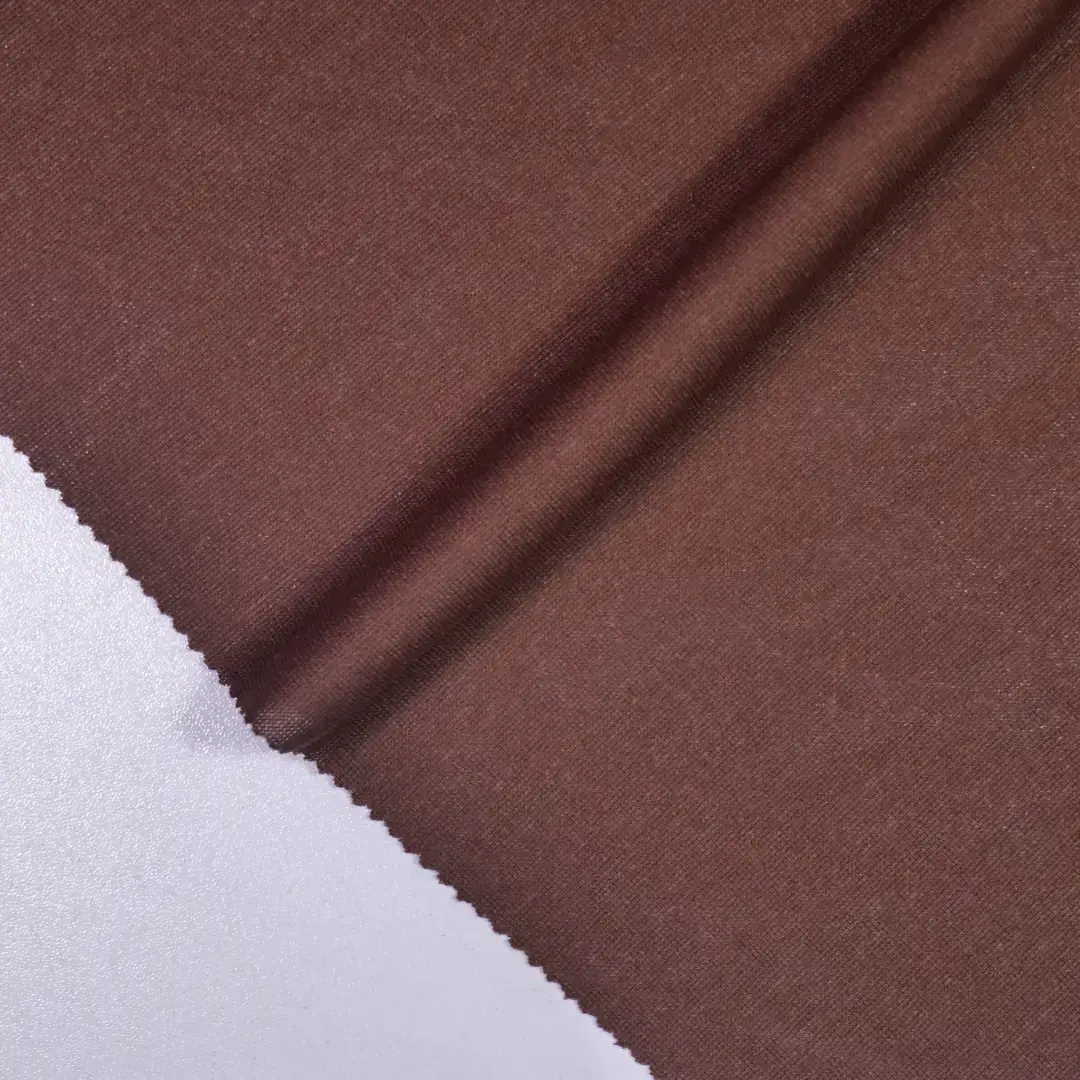 China Fabric for T-Shirt,Jogger,Yoga Clothes,Men’s Vest  Single Jersey Knit Fabric Polyester BROWN color buy from China wholesaler bulk order at wholesale price free worldwide shipping Alibaba