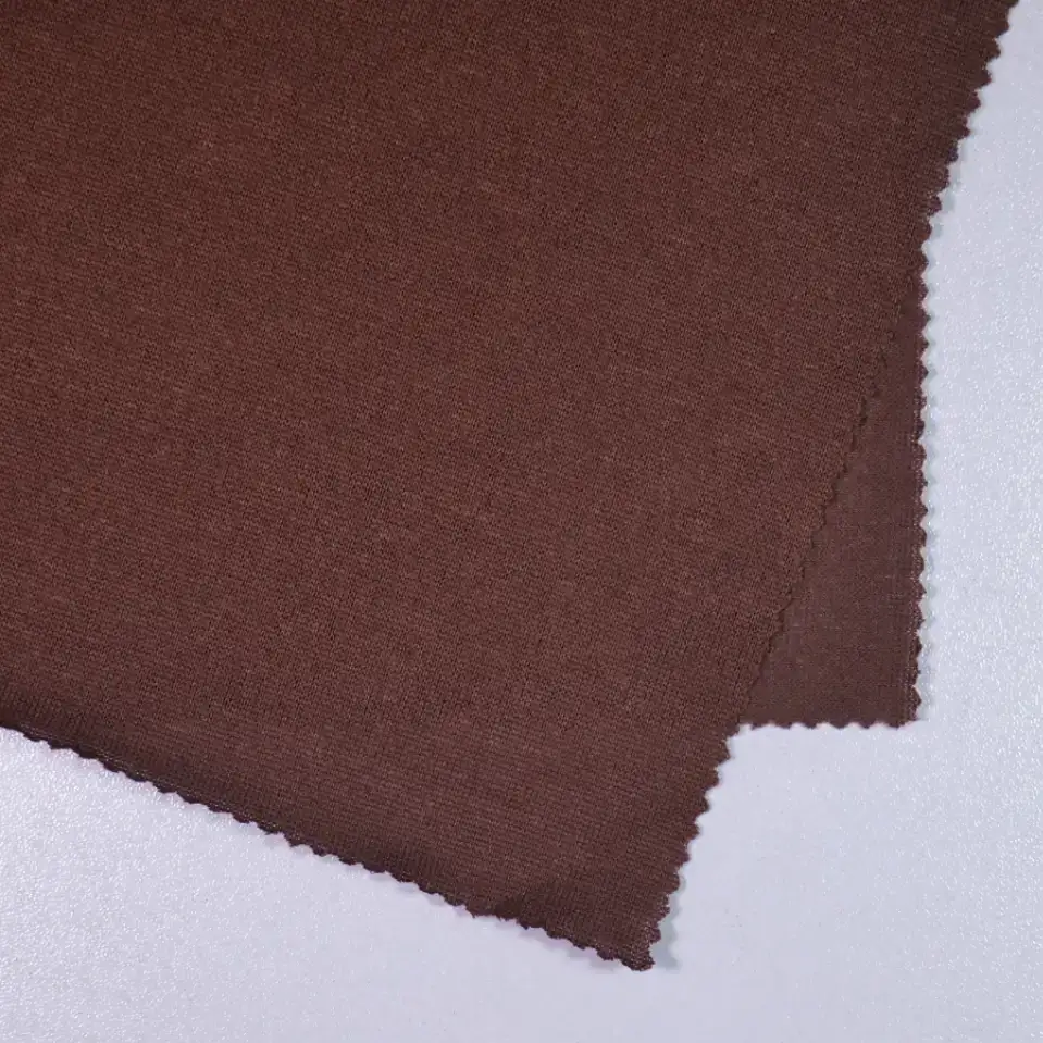 China Fabric for T-Shirt,Jogger,Yoga Clothes,Men’s Vest  Single Jersey Knit Fabric Polyester BROWN color buy from China wholesaler bulk order at wholesale price free worldwide shipping Alibaba