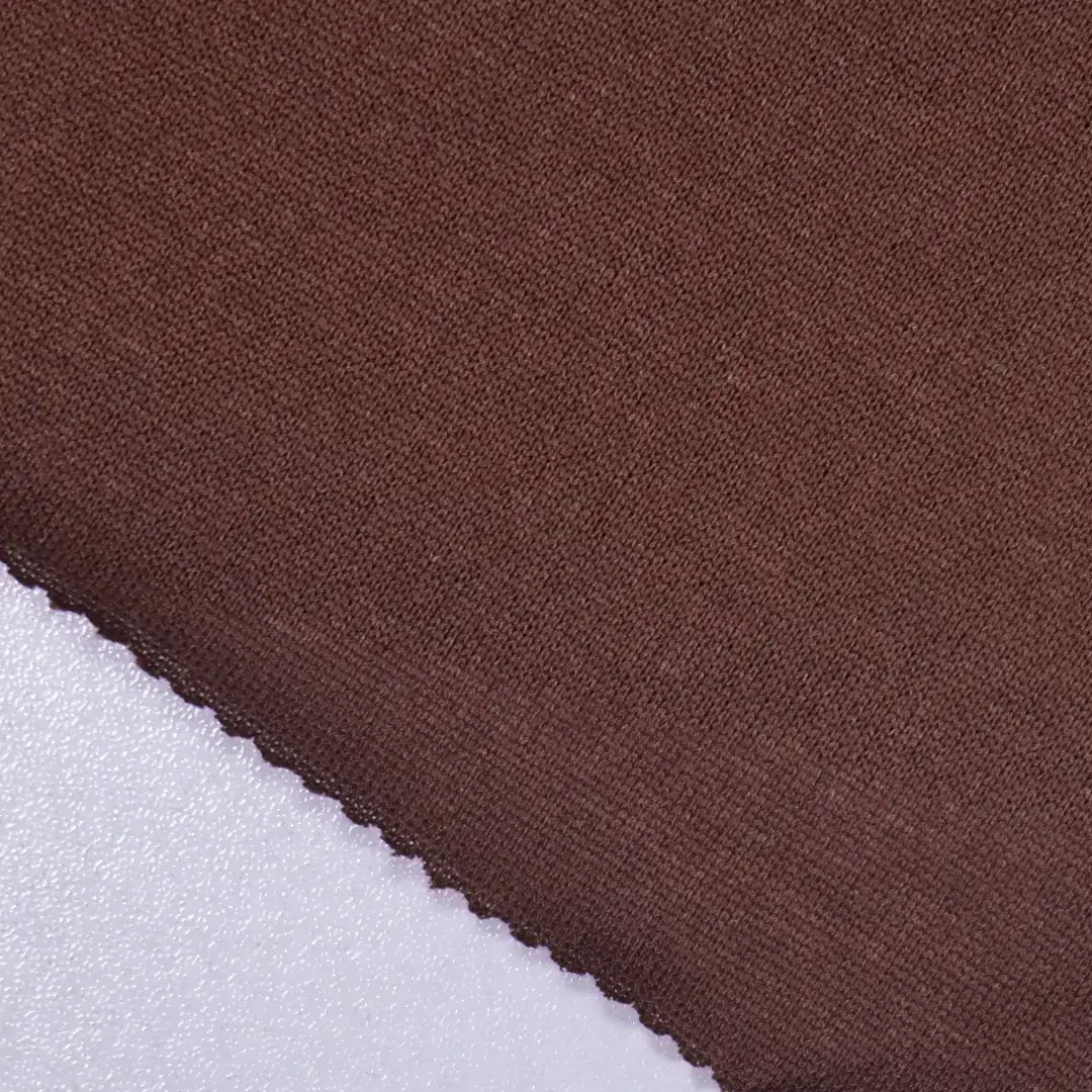 China Fabric for T-Shirt,Jogger,Yoga Clothes,Men’s Vest  Single Jersey Knit Fabric Polyester BROWN color buy from China wholesaler bulk order at wholesale price free worldwide shipping Alibaba