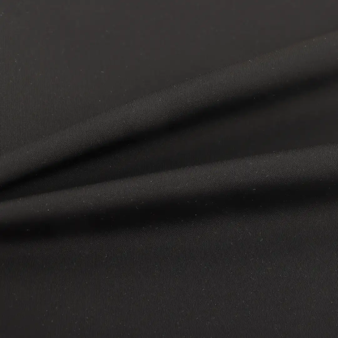 China Fabric for Pants,T-Shirt,Polo Shirt,Shorts,Dresses (Cardigan Button) (Sweater),Dresses (Pullover) (Sweater),Skirt (Sweater) Interlock Knit Fabric Nylon Rayon Spandex Black color buy from China wholesaler bulk order at wholesale price free worldwide shipping Alibaba