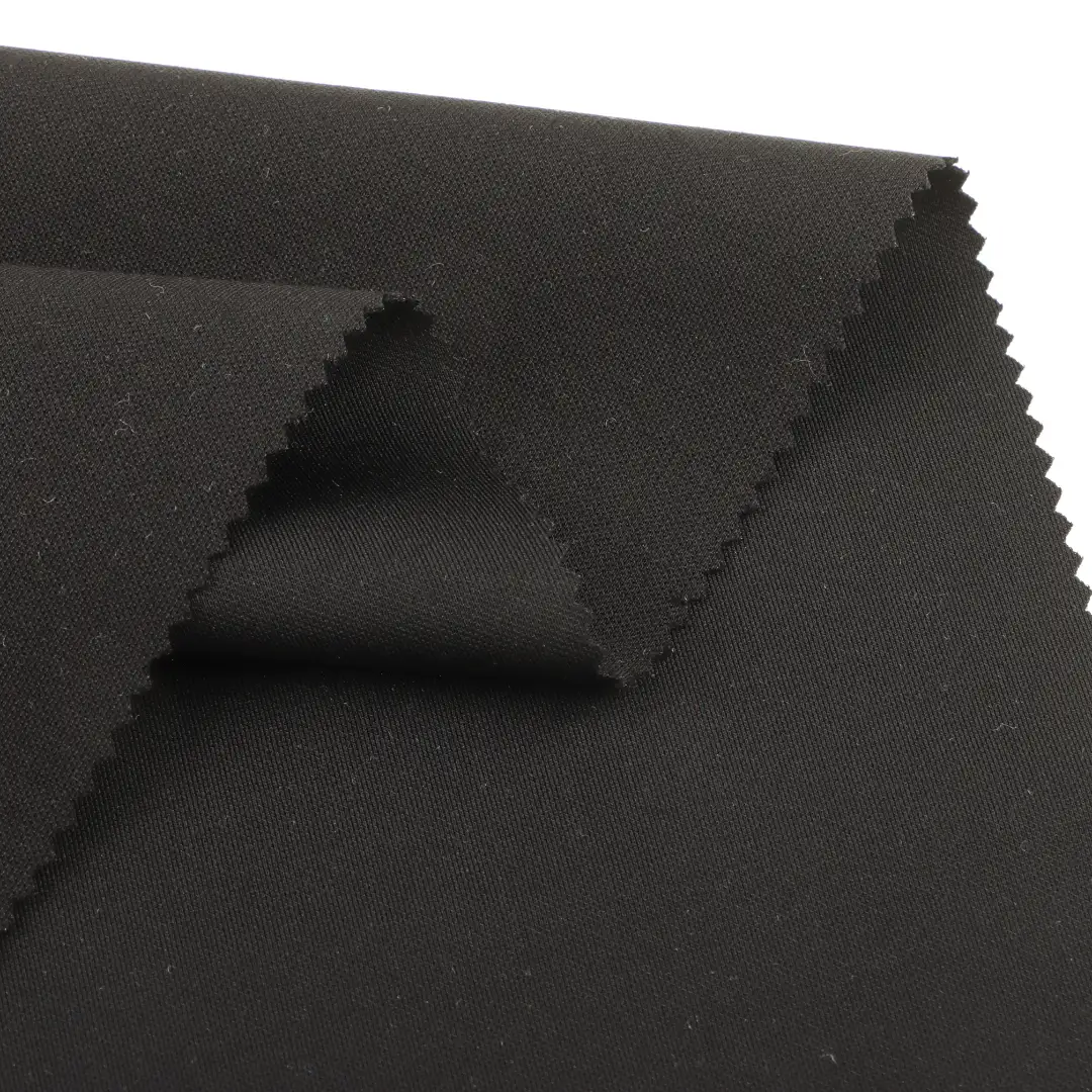 China Fabric for Pants,T-Shirt,Polo Shirt,Shorts,Dresses (Cardigan Button) (Sweater),Dresses (Pullover) (Sweater),Skirt (Sweater) Interlock Knit Fabric Nylon Rayon Spandex Black color buy from China wholesaler bulk order at wholesale price free worldwide shipping Alibaba