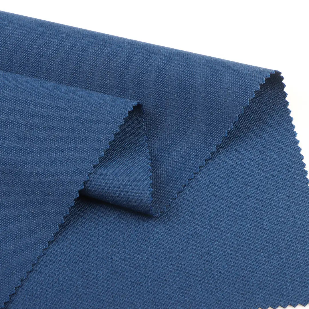 China Fabric for Pants,Suit Trouser,Blazer,Shorts,Trench Coat,V-Neck Button Down Vest (Sweater) Twill Woven Blended Fabric Polyester Rayon Spandex Blue color buy from China wholesaler bulk order at wholesale price free worldwide shipping Alibaba