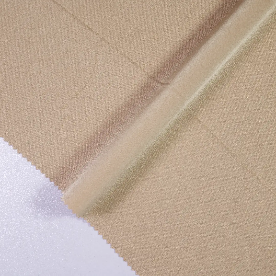 China Fabric for Shirt,Blouse,Crop Top,Skirt Bengaline Woven Blended Fabric Polyester Spandex khaki color buy from China wholesaler bulk order at wholesale price free worldwide shipping Alibaba