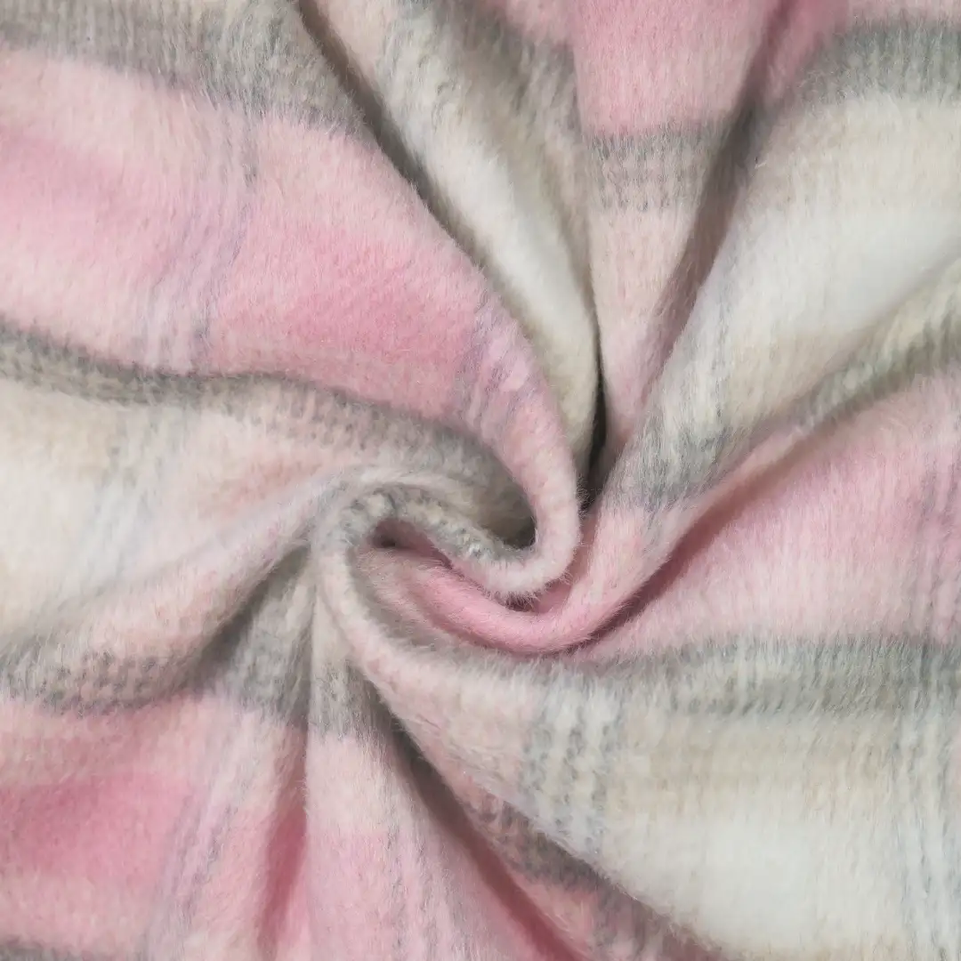 China Fabric for Skirt,Uniform,Double-Breasted Coat Yarn Dyed Check Woven Blended Fabric Polyester Pink color buy from China wholesaler bulk order at wholesale price free worldwide shipping Alibaba