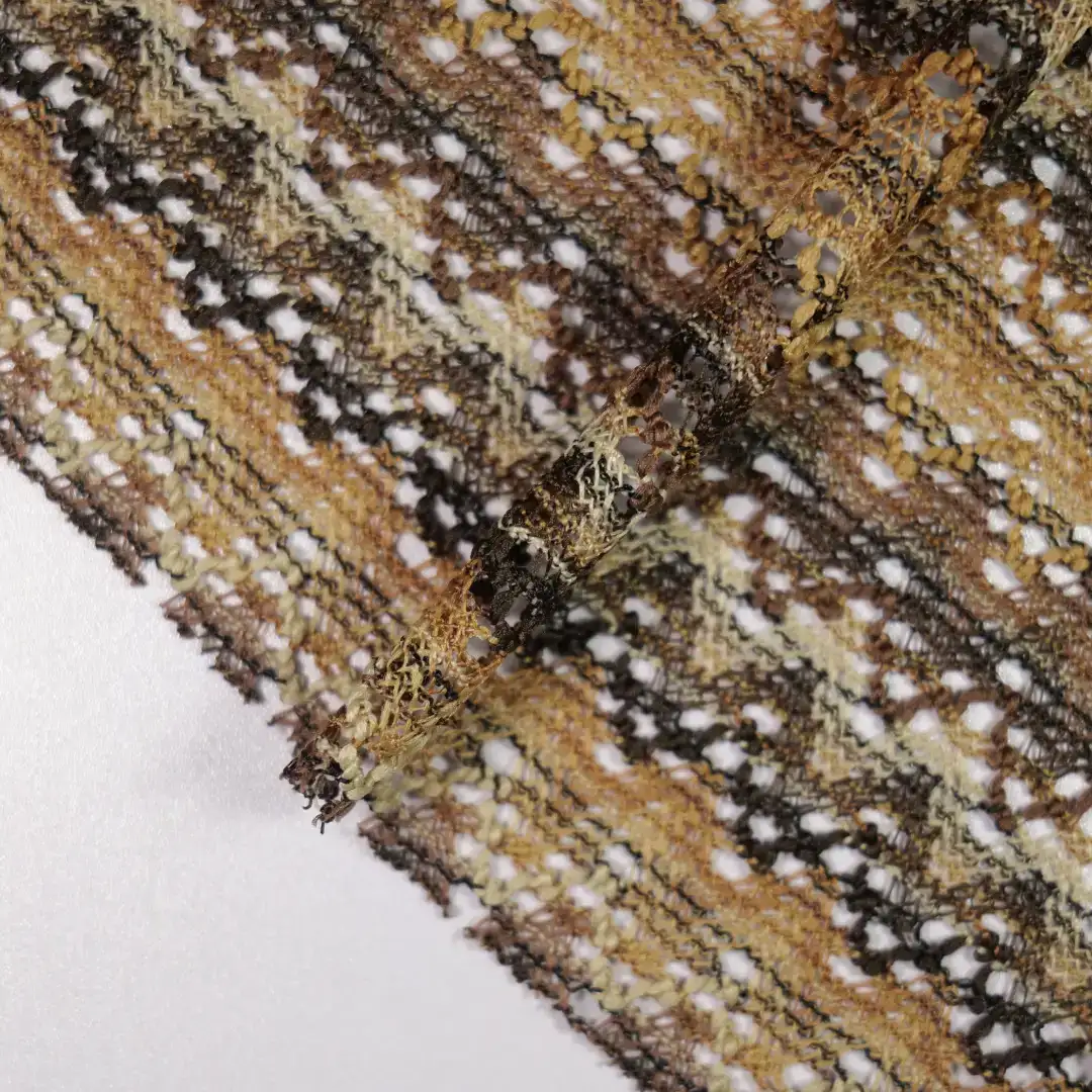 China Fabric for Shirt,Skirt Mesh Knit Fabric Polyester Cotton brown color buy from China wholesaler bulk order at wholesale price free worldwide shipping Alibaba