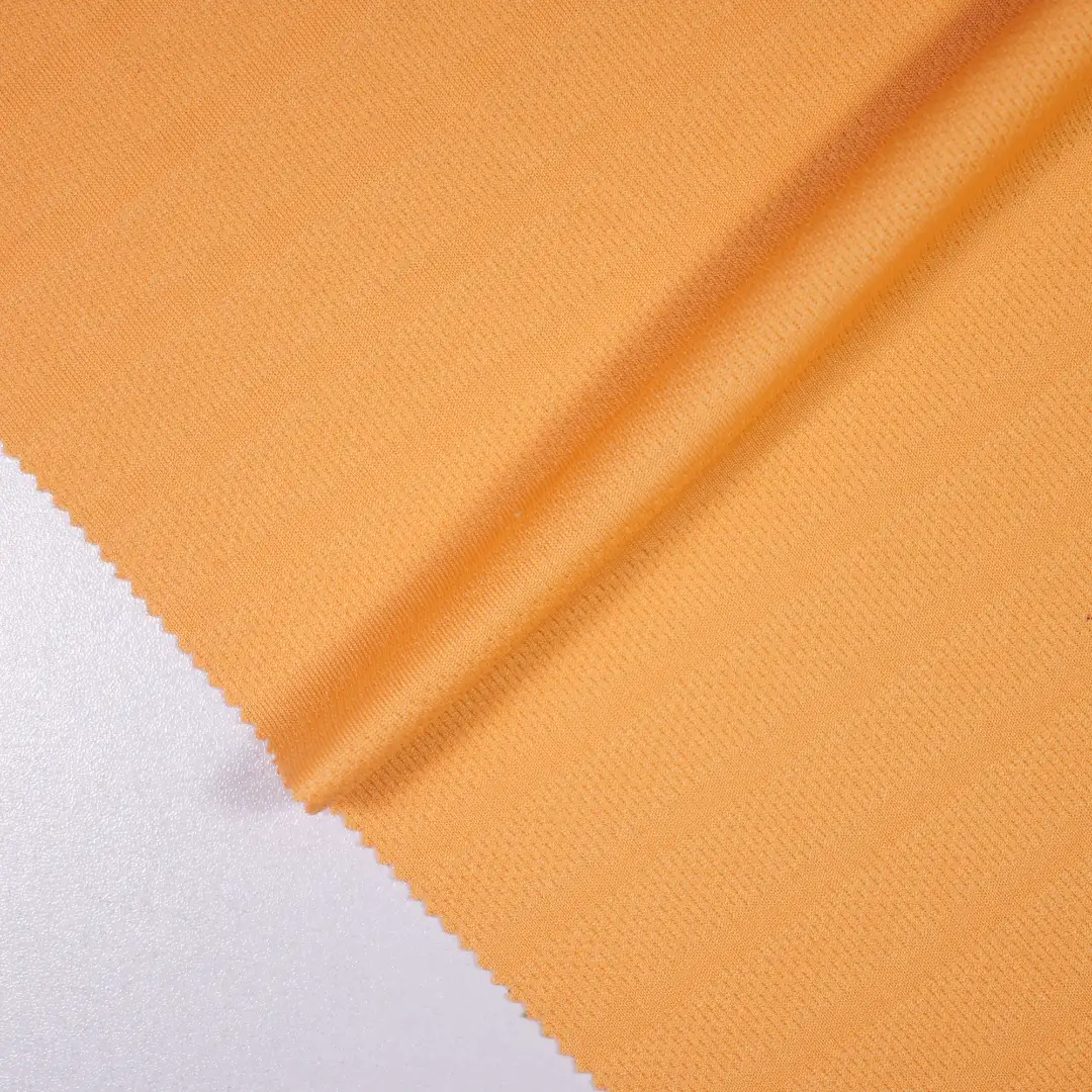 China Fabric for T-Shirt,Polo Shirt,Yoga Clothes Birdeye Mesh Knit Fabric Polyester Orange color buy from China wholesaler bulk order at wholesale price free worldwide shipping Alibaba