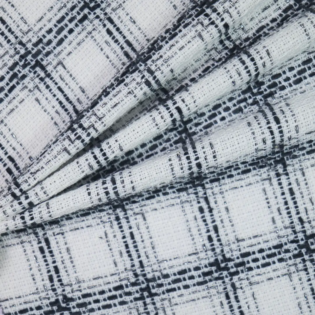 China Fabric for Jackets,Blazer,Skirt Woolen Tweed Woolen Polyester white black color buy from China wholesaler bulk order at wholesale price free worldwide shipping Alibaba