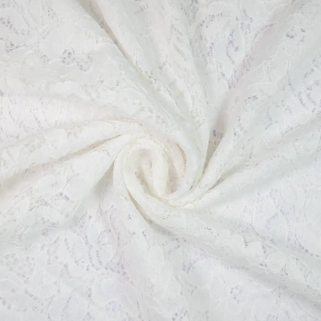 China Fabric for Backless Beach Dress,Lace-Up V-Neck Crop Top,Ladies Pleated Lace Shorts Lace Knit Fabric Cotton Nylon white color buy from China wholesaler bulk order at wholesale price free worldwide shipping Alibaba