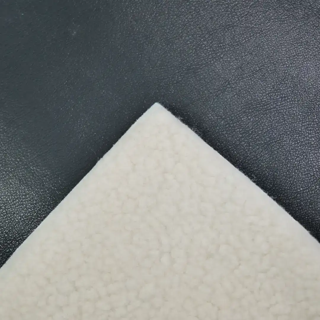 China Fabric for Jackets,Trench Coat,Overcoat,Waist coat PU bonded sherpa Synthetic Woven Fabric Polyurethane (PU) black color buy from China wholesaler bulk order at wholesale price free worldwide shipping Alibaba