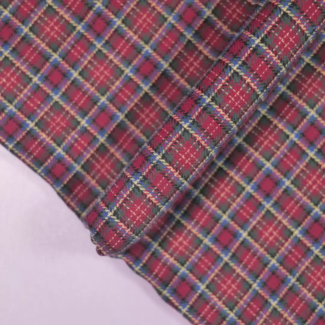 China Fabric for Shirt,Skirt,Womens Slim Fit Shirt Yarn Dyed Check Natural Woven Fabric Cotton dark red_green color buy from China wholesaler bulk order at wholesale price free worldwide shipping Alibaba