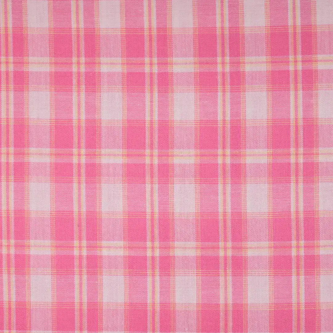 China Fabric for Shirt,Tier Midi Shirt Dress,V-Neck Short Sleeve Shirt V Yarn Dyed Check Natural Woven Fabric Cotton pink -white-yellow color buy from China wholesaler bulk order at wholesale price free worldwide shipping Alibaba