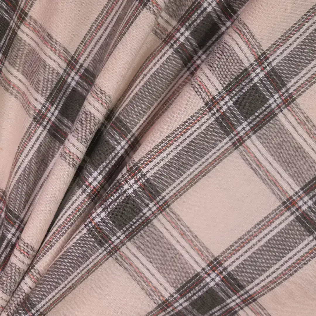 China Fabric for Shirt,Skirt,Sleeveless Waist Shirt,Button Half-Placket Long Sleeve Shirt Yarn Dyed Check Woven Blended Fabric Cotton Rayon grey-black color buy from China wholesaler bulk order at wholesale price free worldwide shipping Alibaba