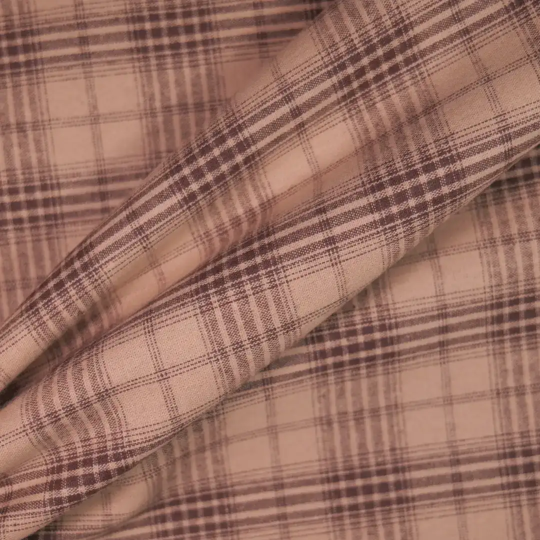 China Fabric for Shirt,Skirt,Tier Midi Shirt Dress,Womens Stand Collar Shirt Yarn Dyed Check Natural Woven Fabric Cotton coffee color buy from China wholesaler bulk order at wholesale price free worldwide shipping Alibaba