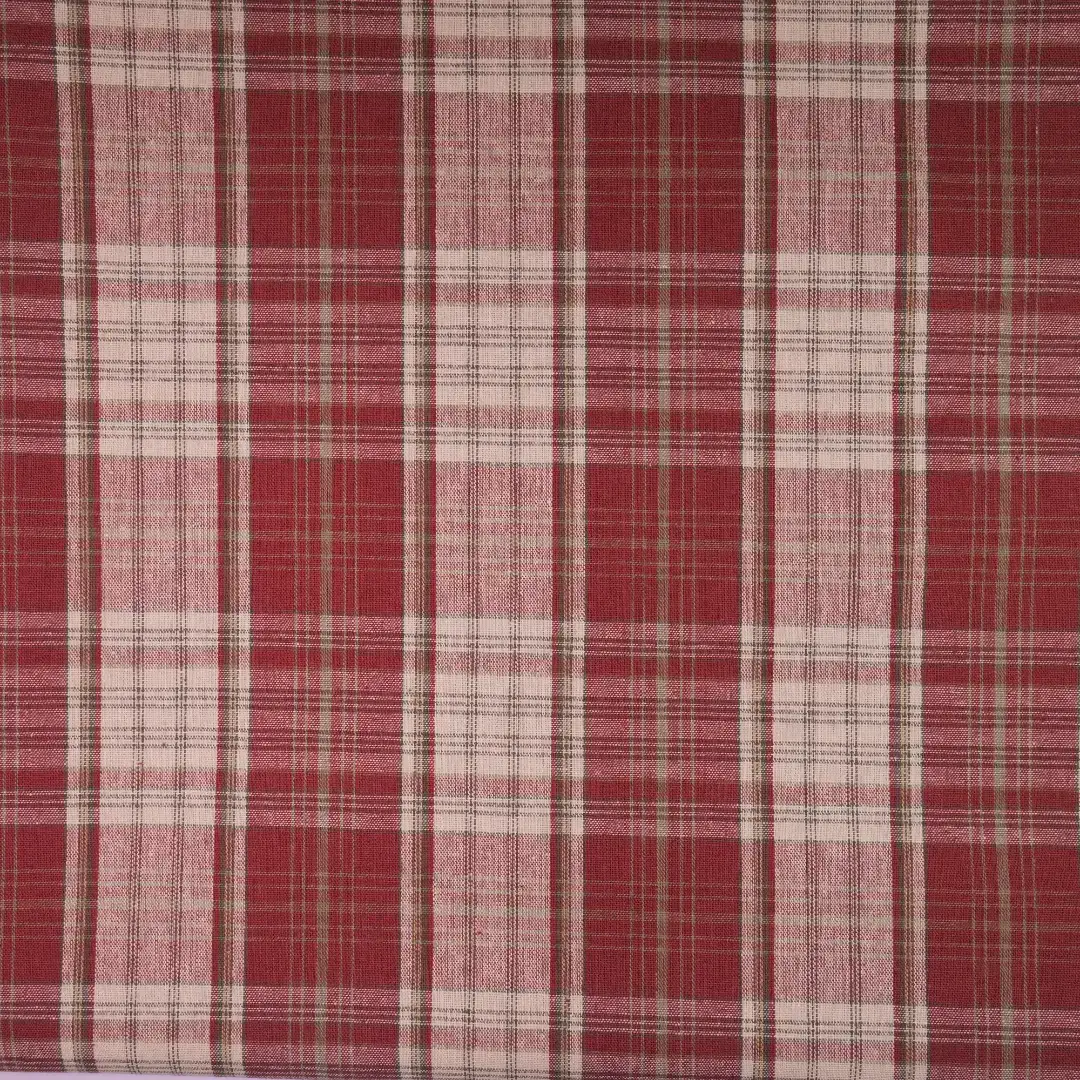 China Fabric for Shirt,Skirt,V-Neck Short Sleeve Shirt V Yarn Dyed Check Natural Woven Fabric Cotton dark red-grey color buy from China wholesaler bulk order at wholesale price free worldwide shipping Alibaba