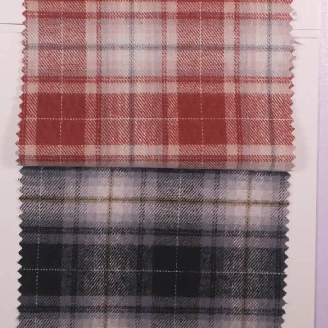 China Fabric for Shirt,Big Pockets Shirt Dress,Button Half-Placket Long Sleeve Shirt Yarn Dyed Check Natural Woven Fabric Cotton dark red -grey color buy from China wholesaler bulk order at wholesale price free worldwide shipping Alibaba