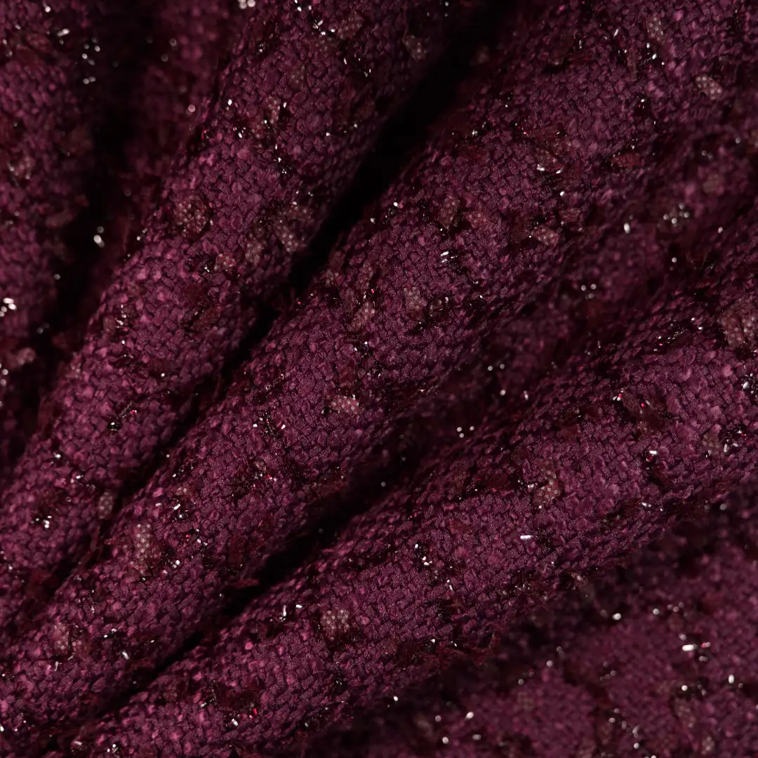 China Fabric for Skirt,Backless Beach Dress Chanel-Style Fabric Woolen Polyester Sequin PURPLE color buy from China wholesaler bulk order at wholesale price free worldwide shipping Alibaba