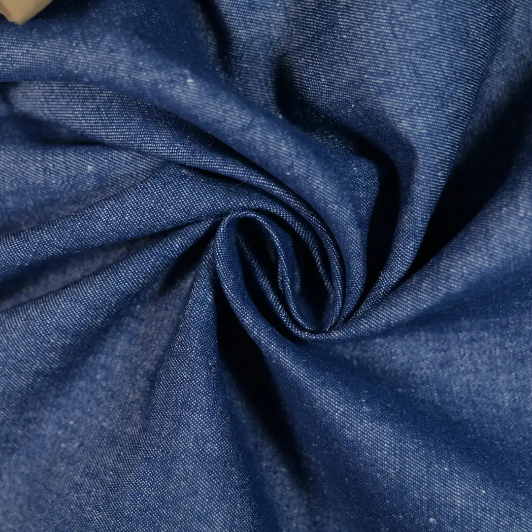 China Fabric for Shirt,Pants,Skirt Linen/Cotton Plain Natural Woven Fabric Cotton Flax navy color buy from China wholesaler bulk order at wholesale price free worldwide shipping Alibaba