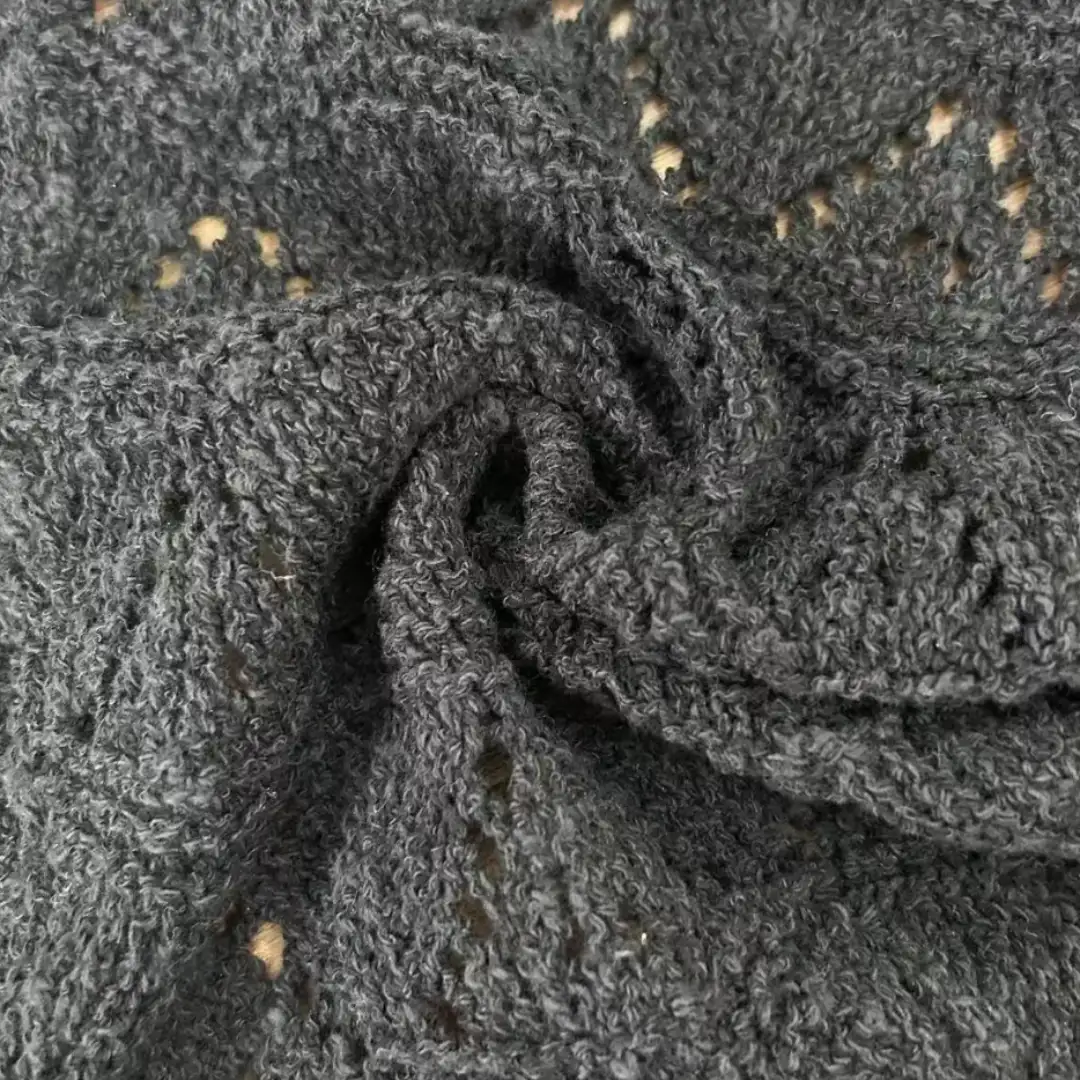 China Yarn for U-Neck Cardigan (Sweater),V-Neck Button Up Cardigan (Sweater),Polo Cropped Vest (Sweater) POLO,Womens Drop Shoulder Roll Neck Jumper (Sweater) Boucle Yarn Fancy Yarn BCI Cotton Polyester Black color buy from China wholesaler bulk order at wholesale price free worldwide shipping Alibaba