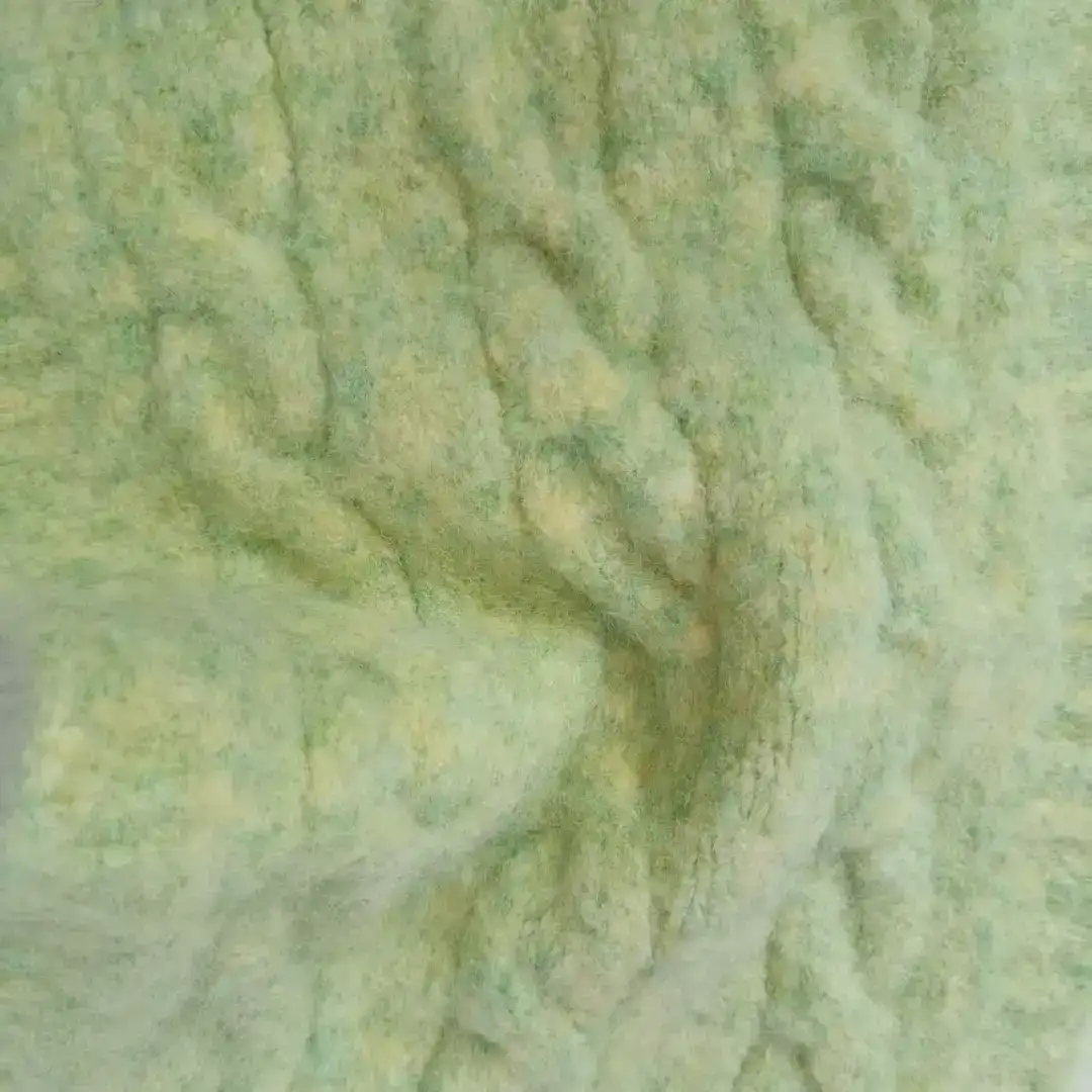 China Yarn for Ladies Vest (Sweater),Men’s Vest (Sweater),Round Neck Pullover (Sweater),Hoodie  (Sweater) Mossy Yarn Fancy Yarn Recycled Polyester Acrylic Wool Nylon Spandex Green+yellow color buy from China wholesaler bulk order at wholesale price free worldwide shipping Alibaba