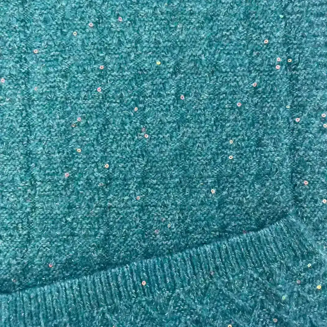 China Yarn for Roll Neck Jumper (Sweater),Kids Ruffled Edge Jumper (Sweater),Gorilla Slim Fit Layer Top (Sweater),Kids Scallop Trims Dress (Sweater) Mossy Yarn Fancy Yarn Acrylic Polyester Lurex Sequin Spandex blue, green color buy from China wholesaler bulk order at wholesale price free worldwide shipping Alibaba