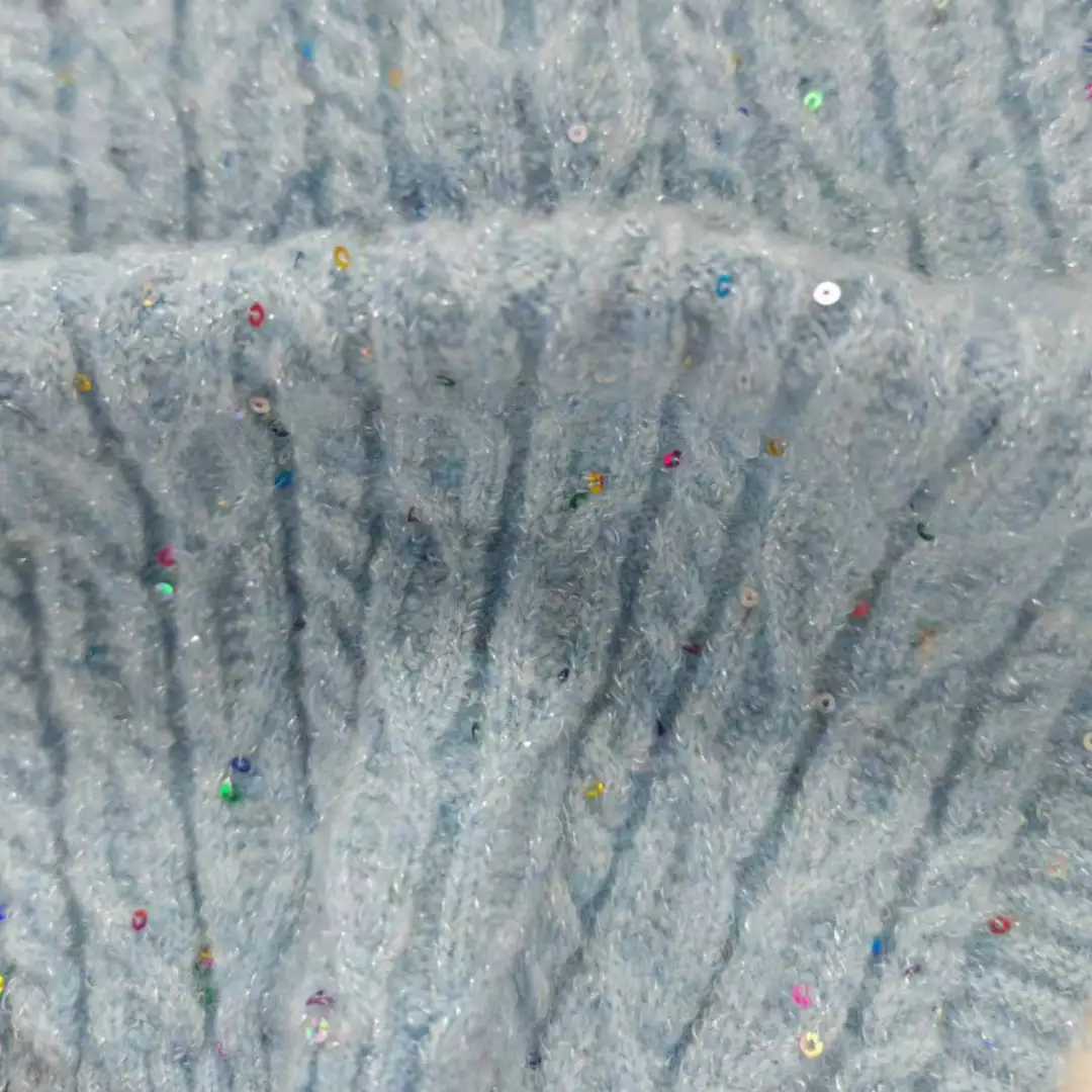 China Yarn for Full-Zipper Cardigan (Sweater),Half-Zipper Cardigan (Sweater),Shirt Half Sleeve Button (Sweater) Mossy Yarn Fancy Yarn Recycled Polyester Recycled Nylon Recycled Acrylic RWS Wool Lurex Spandex Blue color buy from China wholesaler bulk order at wholesale price free worldwide shipping Alibaba