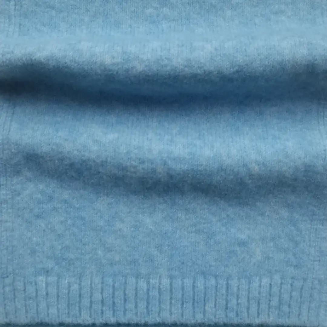 China Yarn for Ladies Vest (Sweater),Open Cardigan (Sweater),Knitted Jacket (Sweater),Round Neck Pullover (Sweater),Crew Neck Pullover (Sweater),Kids Crew-Neck Cardigan (Sweater) Mossy Yarn Fancy Yarn Polyester Wool Spandex celeste chiaro color buy from China wholesaler bulk order at wholesale price free worldwide shipping Alibaba