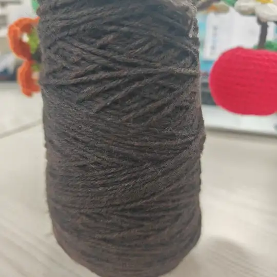 China Yarn for Open Cardigan (Sweater),Full-Zipper Cardigan (Sweater),Half-Zipper Cardigan (Sweater),Shirt Long Sleeve Button (Sweater) Woollen Spun Regular Yarn Recycled Polyester Acrylic PBT Nylon brown color buy from China wholesaler bulk order at wholesale price free worldwide shipping Alibaba