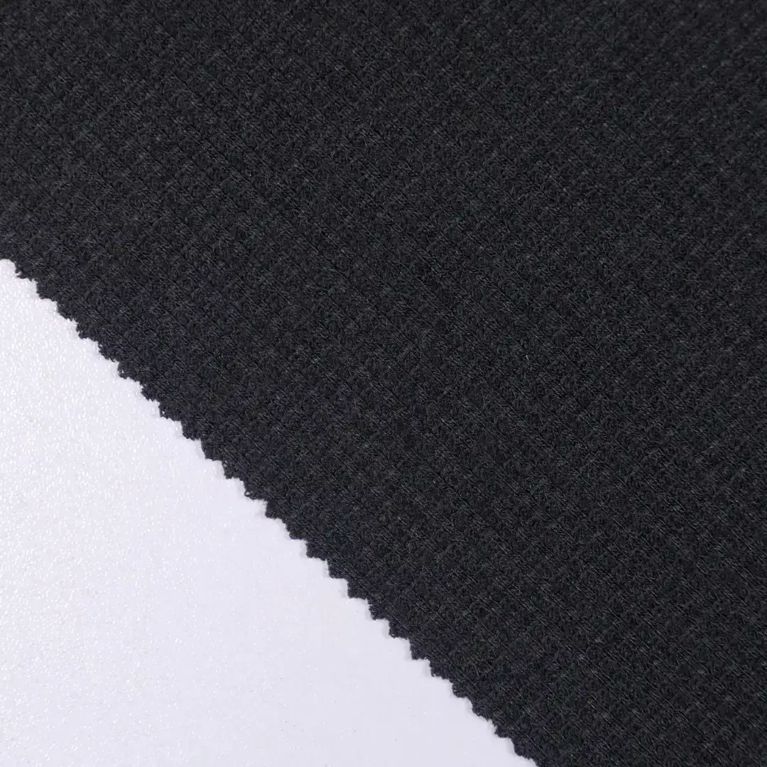 China Fabric for T-Shirt,Polo Shirt Waffle Knit Fabric Polyester Spandex black color buy from China wholesaler bulk order at wholesale price free worldwide shipping Alibaba