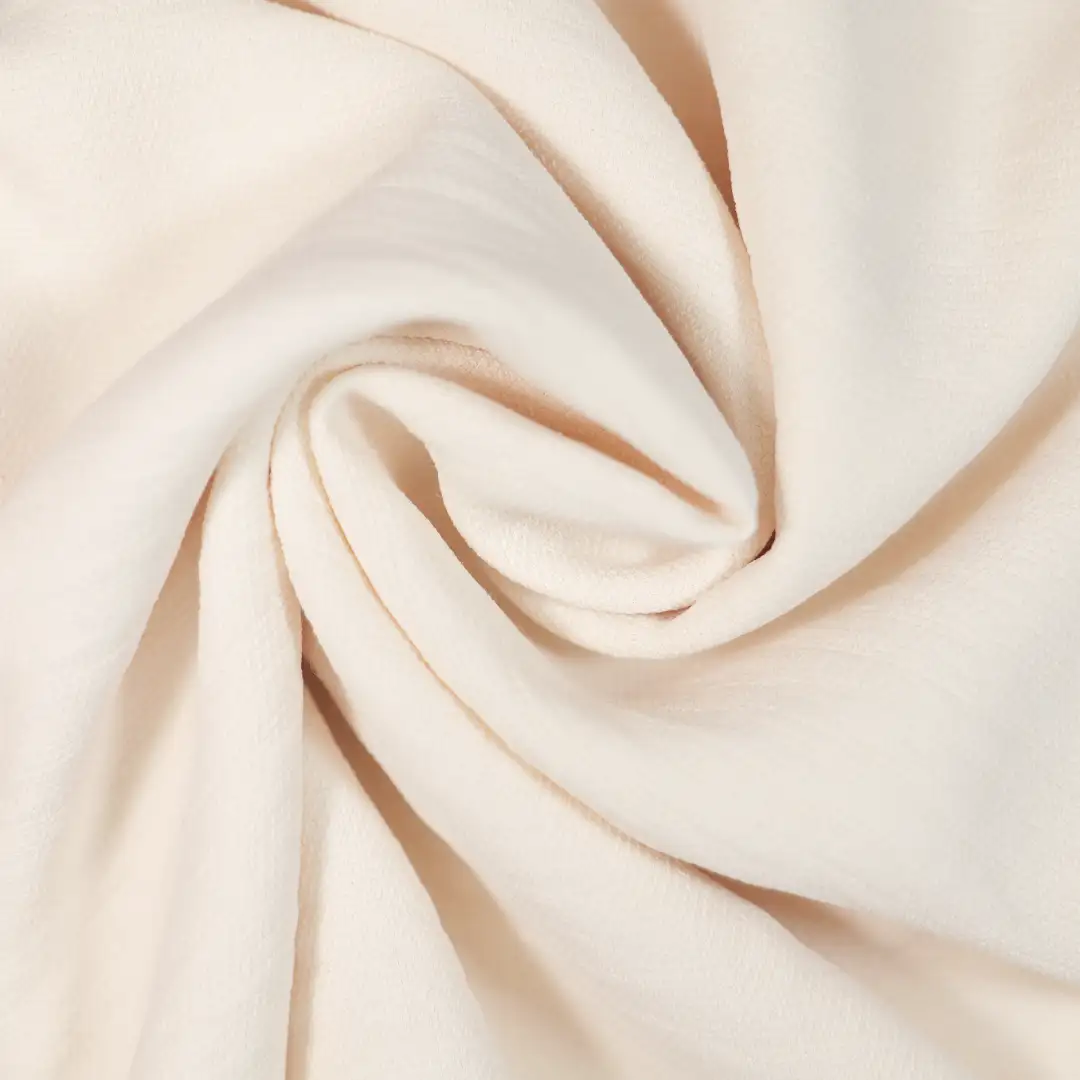 China Fabric for Shirt,Skirt,Backless Beach Dress Crepe Synthetic Woven Fabric Polyester RICE color buy from China wholesaler bulk order at wholesale price free worldwide shipping Alibaba
