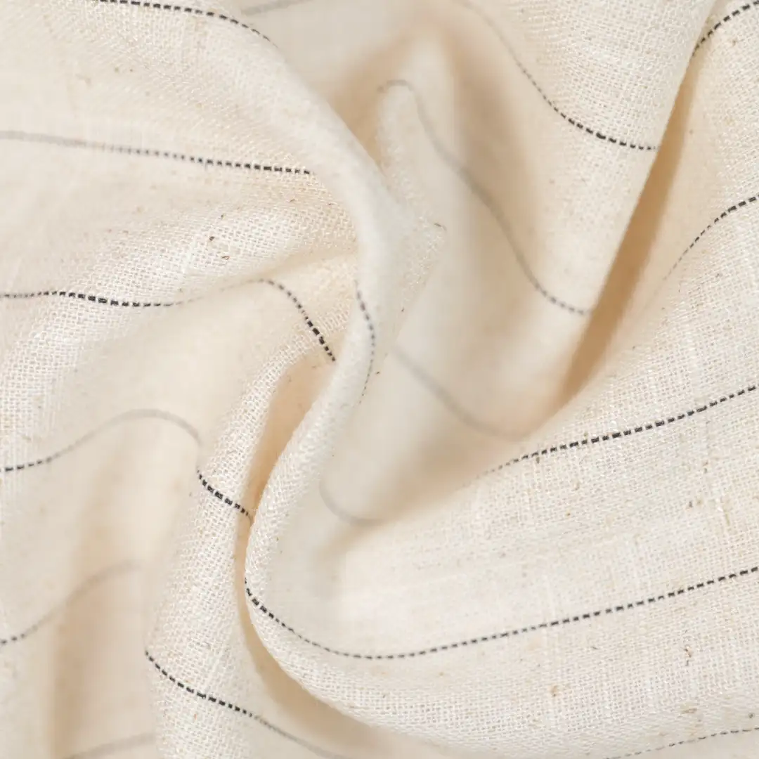 China Fabric for Shirt,Skirt,Loungewear Yarn Dyed Stripe Woven Blended Fabric Rayon Flax Polyester Beige color buy from China wholesaler bulk order at wholesale price free worldwide shipping Alibaba