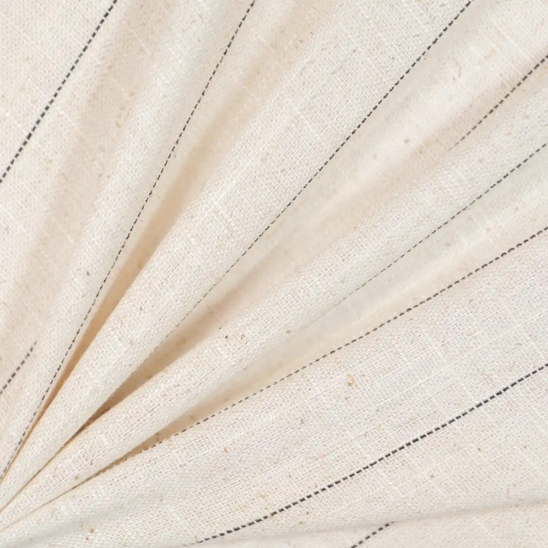 China Fabric for Shirt,Skirt,Loungewear Yarn Dyed Stripe Woven Blended Fabric Rayon Flax Polyester Beige color buy from China wholesaler bulk order at wholesale price free worldwide shipping Alibaba