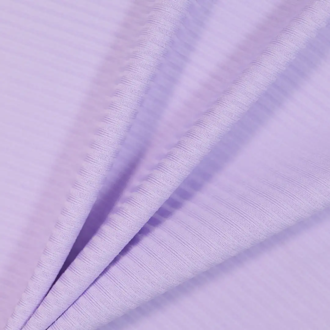 China Fabric for T-Shirt,Polo Shirt Rib Knit Fabric Polyester Spandex purple color buy from China wholesaler bulk order at wholesale price free worldwide shipping Alibaba