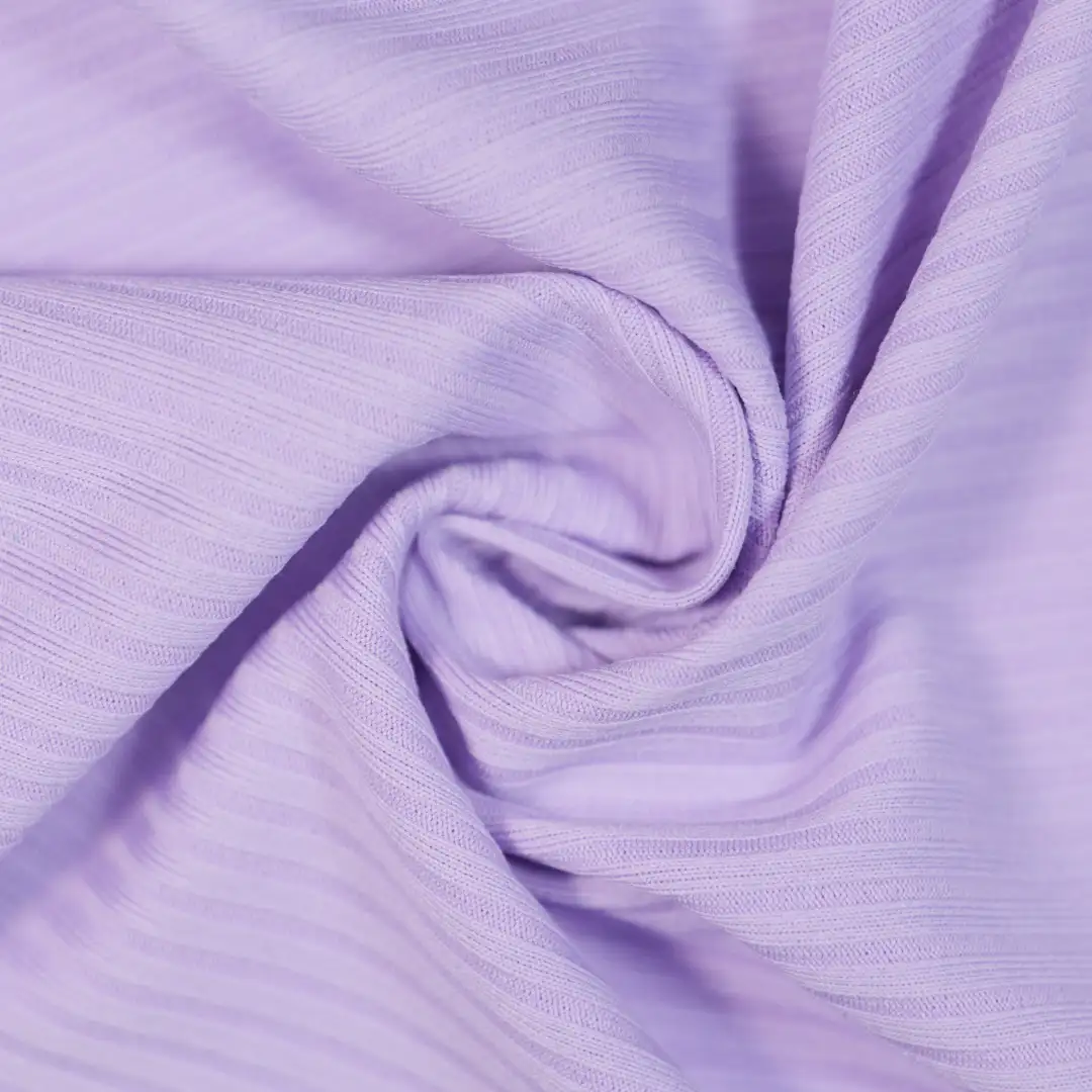 China Fabric for T-Shirt,Polo Shirt Rib Knit Fabric Polyester Spandex purple color buy from China wholesaler bulk order at wholesale price free worldwide shipping Alibaba